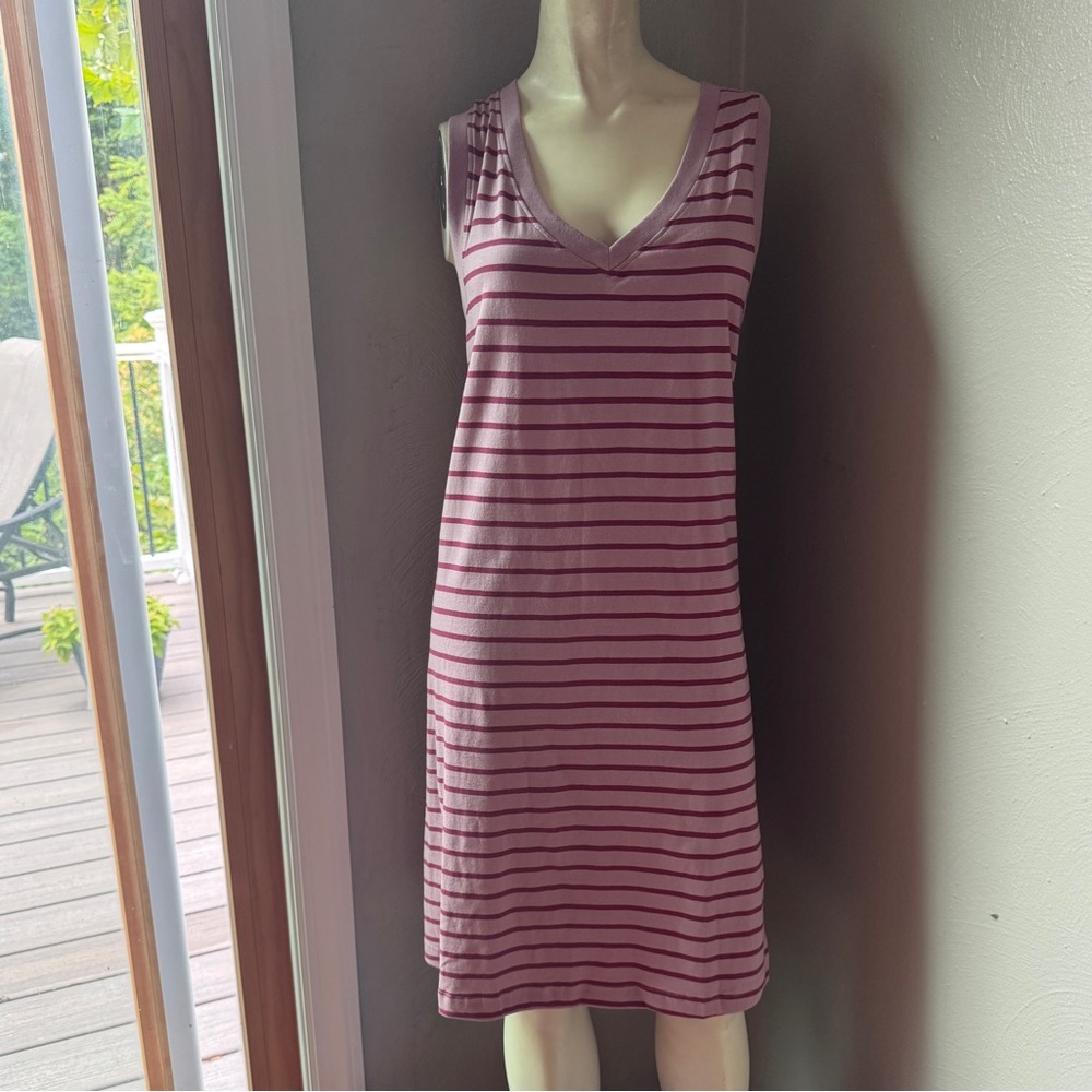 Pact striped organic cotton sleeveless  dress size medium